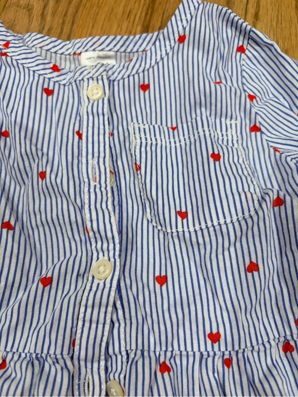 Carter’s baby girl peplum button down shirt with hearts and stripes